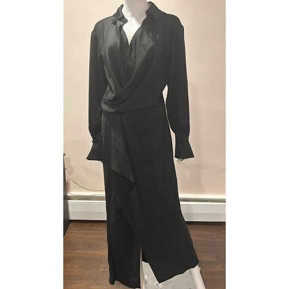 Simkhai Talita Black Draped Front Maxi Dress Size 10 - Picture 9 of 12